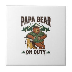 Azulejo Camiseta del Día del Padre Papá Oso de Servicio Cu