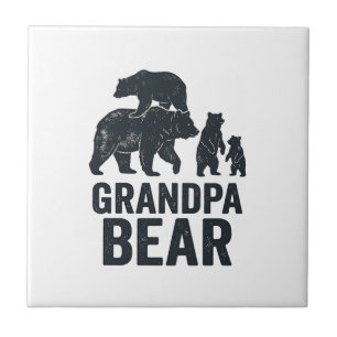 Azulejo Camiseta del Oso de la Familia Grabado Vintage del