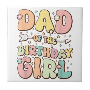 Azulejo Camiseta del papá de la cumpleañera coincidiendo c
