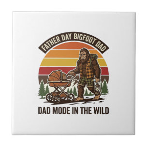 Azulejo Camiseta Día del Padre Bigfoot Papá Camping Leyend