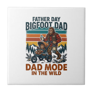 Azulejo Camiseta Día del Padre Bigfoot Papá Camping Leyend
