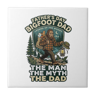 Azulejo Camiseta Día del Padre Bigfoot Papá Fuerte Silenci