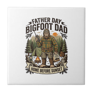 Azulejo Camiseta Día del Padre Bigfoot Papá Retro G