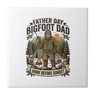 Azulejo Camiseta Día del Padre Bigfoot Papá Retro G