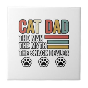 Azulejo Camiseta Diseño de Papá Gato Antiguo Comerciante d
