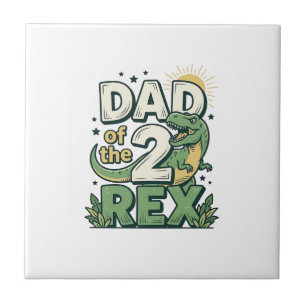 Azulejo Camiseta diseño padre de los 2 Rex Dinosaurio Padr