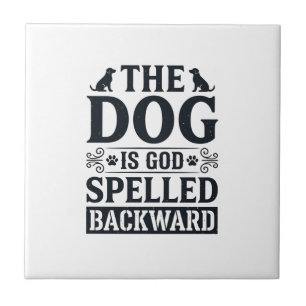 Azulejo Camiseta Diseño Vintage Perro Es Dios Deletreado A