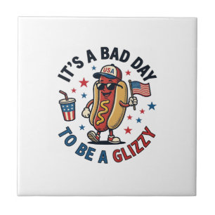 Azulejo Camiseta divertida de grabado vintage de hot dog p