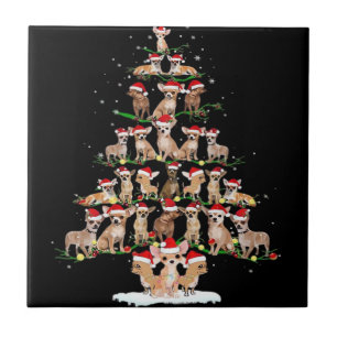 Azulejo Camiseta divertida de Navidad con árbol de Navidad