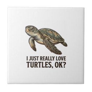 Azulejo Camiseta divertida de tortuga amante de tortugas v