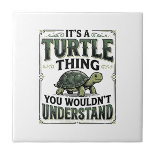 Azulejo Camiseta divertida de tortuga cosa vintage amante