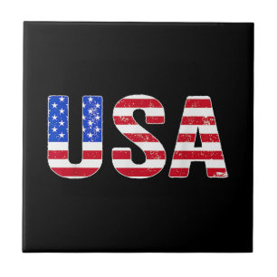 Azulejo Camiseta EE. UU. Bandera Americana Patriótica Homb