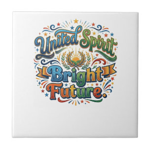 Azulejo Camiseta Espíritu Unido Futuro Brillante