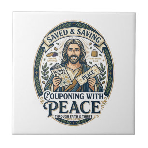 Azulejo Camiseta Frugal de Jesús Cupón de Ahorro Diseño Ba