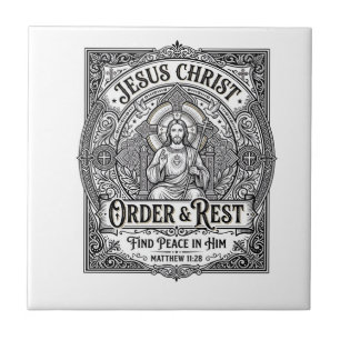 Azulejo Camiseta Gráfica Cristiana Jesús Declutter Hogar L