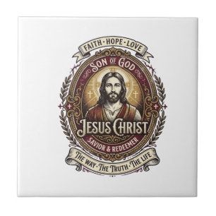 Azulejo Camiseta Gráfica de Antigüedades Jesús Arte Cristi