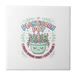 Azulejo Camiseta gráfica de diseño gráfico de maceta Plant