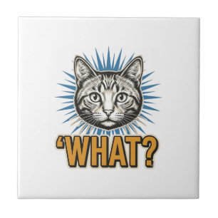 Azulejo Camiseta gráfica de grabado vintage de gato divert