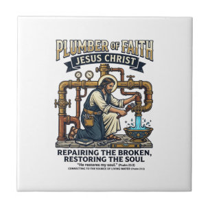 Azulejo Camiseta Gráfica de Jesús Fontanero Arte Cristiano