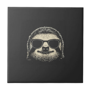 Azulejo Camiseta gráfica de perezoso con gafas de sol Homb