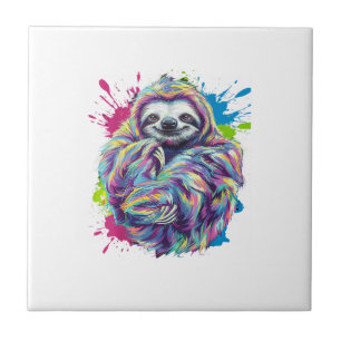Azulejo Camiseta gráfica divertida de arte de animal lindo