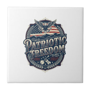 Azulejo Camiseta gráfica vectorial de la herencia patrióti
