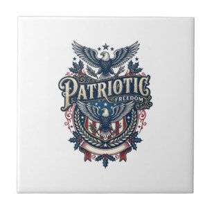 Azulejo Camiseta gráfica vectorial de Navidad patriótica (
