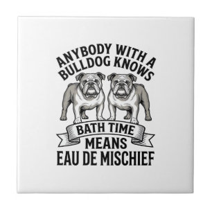 Azulejo Camiseta Humor Bulldog Cita Divertida Baño Perro D