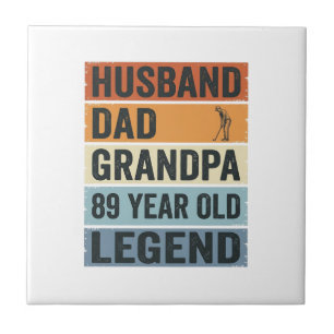 Azulejo Camiseta Leyenda de Abuelo Papá Esposo de 89 Años_