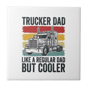 Azulejo Camiseta Papá camionero como un papá normal pero m