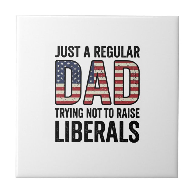 Azulejo Camiseta Papá Regular Intentando No Criar Liberale (Frente)