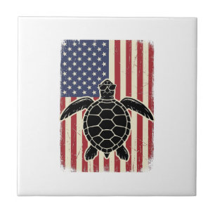 Azulejo Camiseta Patriótica de la Bandera Americana de Tor