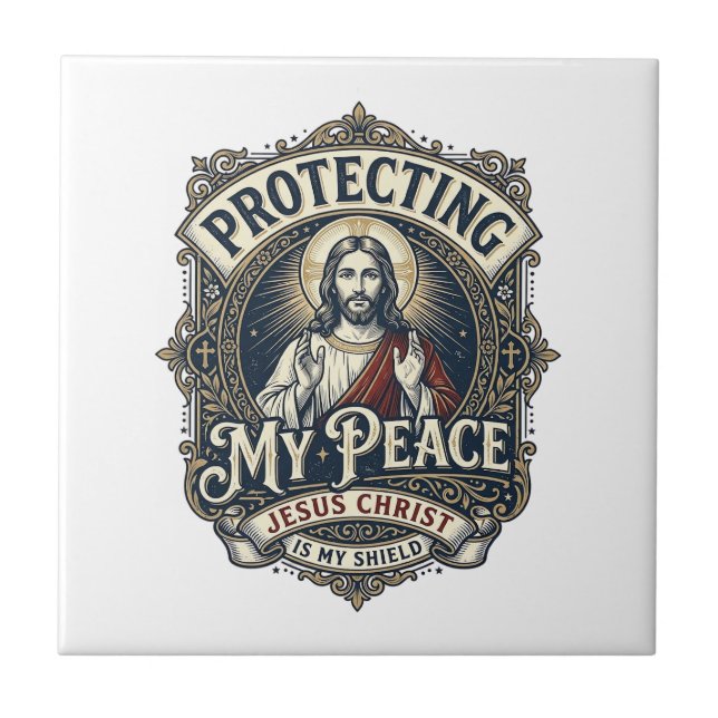 Azulejo Camiseta Respeto Propio Límites Jesús Fe Basada De (Frente)