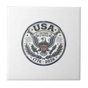 Azulejo Camiseta USA 250 años de libertad águila vintage i