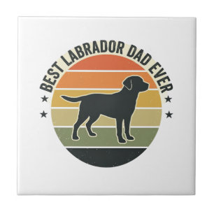 Azulejo Camiseta Vectorial de Perro Padre Labrador Vintage