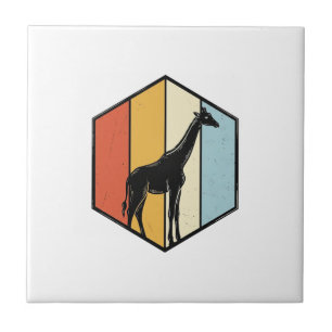 Azulejo Camiseta Vectorial de Safari Geométrico de Jirafa