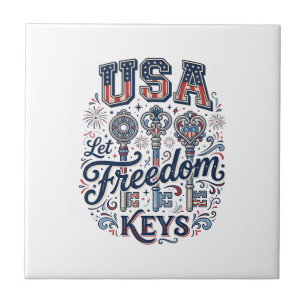 Azulejo Camiseta vectorial patriótica USA Deja libertad Cl