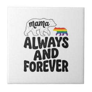 Azulejo Camiseta Vintage Arcoíris Mama Bear Siempre Y Por 