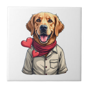 Azulejo Camiseta Vintage de Amante de Golden Retriever Pat