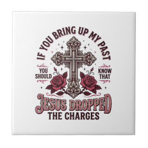 Azulejo Camiseta vintage de cruz Jesús retiró los cargos