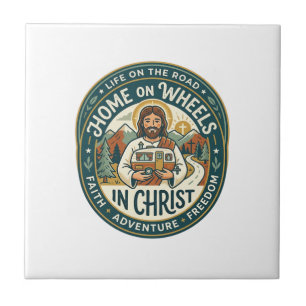Azulejo Camiseta Vintage de Jesus RV Camper Life Gráfica C