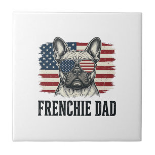Azulejo Camiseta Vintage Frenchie Dad Patriótica Bulldog_1