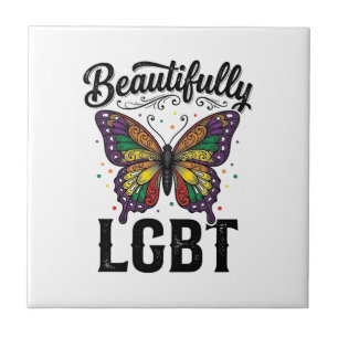 Azulejo Camiseta Vintage Orgullo Mariposa LGBT Hermosa_1