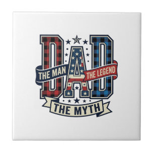 Azulejo Camiseta Vintage PAPÁ El Hombre El Mito La Leyenda