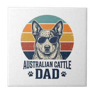 Azulejo Camiseta vintage puesta de sol perro ganado austra