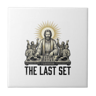 Azulejo Camiseta Vintage Religiosa DJ El Último Set Diseño