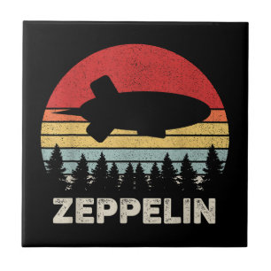 Azulejo Camiseta Vintage Retro Zepelín Dirigible Aerostato