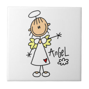 Azulejo Camisetas y regalos de ángel con figuras de palito