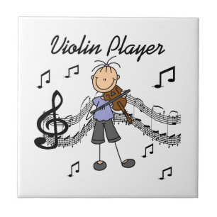 Azulejo Camisetas y regalos de niña figura de palo tocando
