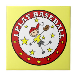 Azulejo Camisetas y regalos para niños que juegan béisbol